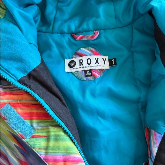 Roxy Multicolor Striped Kids Puffer Jacket - Picture 3 of 5